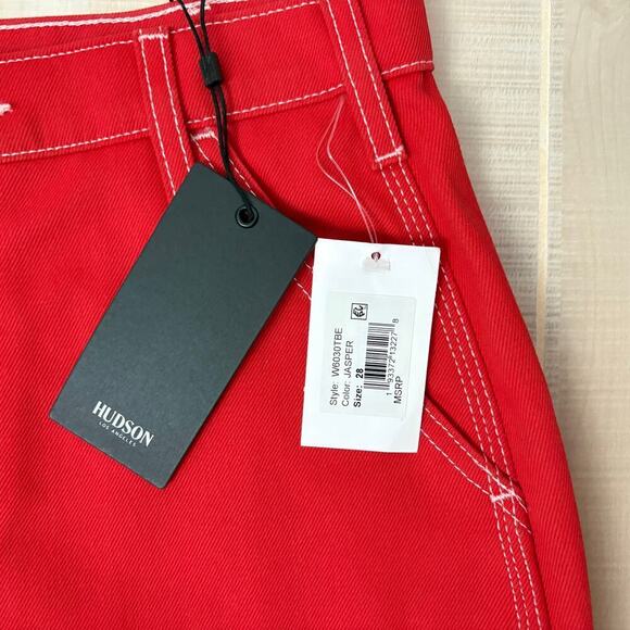 Hudson Carpenter Short Women’s 
Sz 28 Jasper (red) Utility Hammer Loop Raw Hem - Picture 6 of 13
